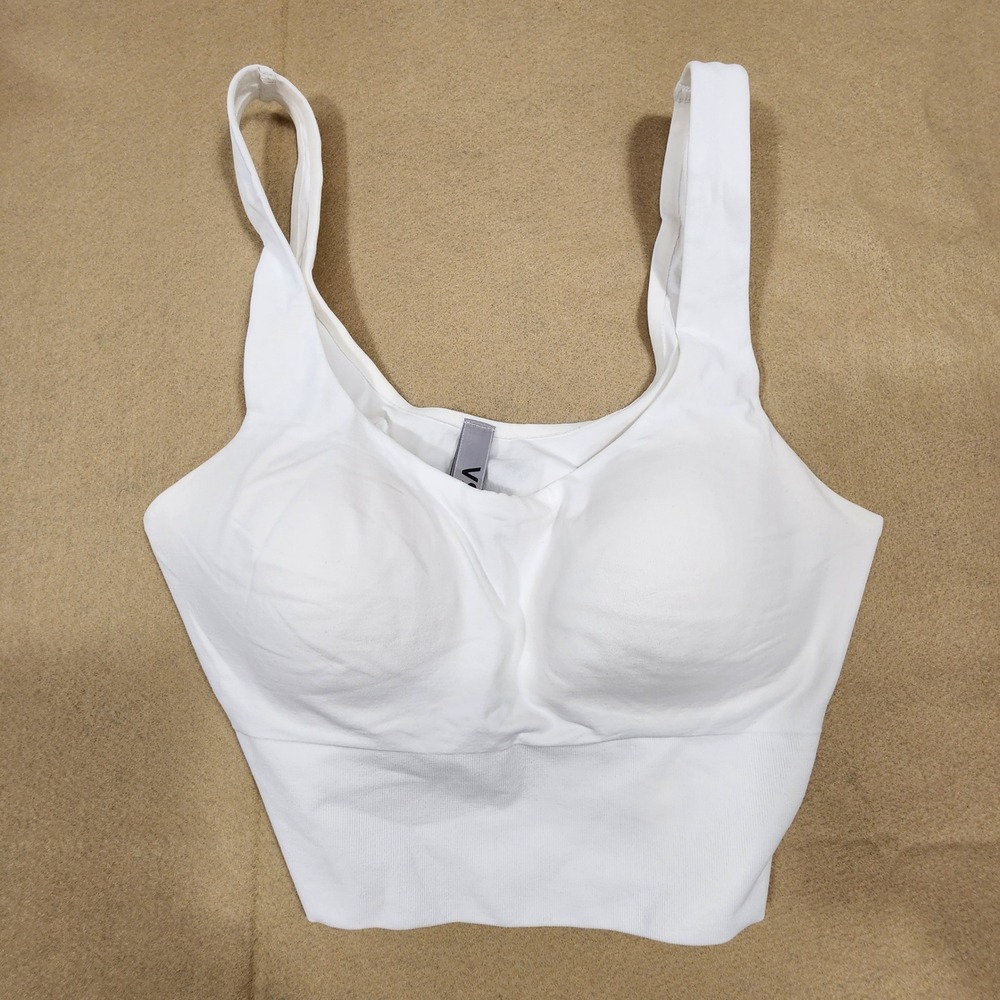 Victoria's Secret VSX Sports Bra Womens Small White Seamless Padded Athleisure